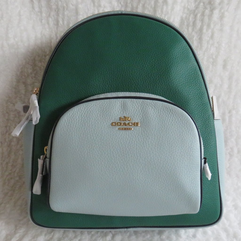 Coach Colorblock Court Backpack (Green/Light Teal)